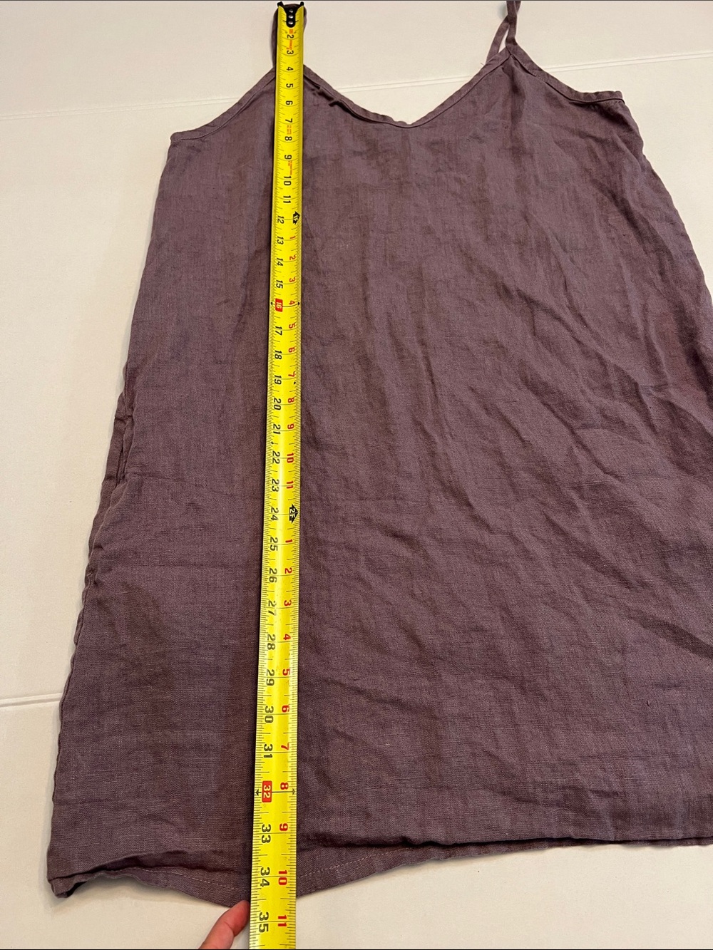 LINEN HANDMADE STUDIO LINEN STRAP DRESS GIA PURPLE SIZE MEDIUM - Picture 10 of 13